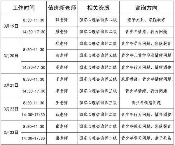 3.19-3.23日公益值班图