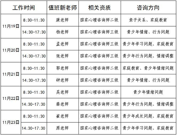 11.19-11.23日公益值班图