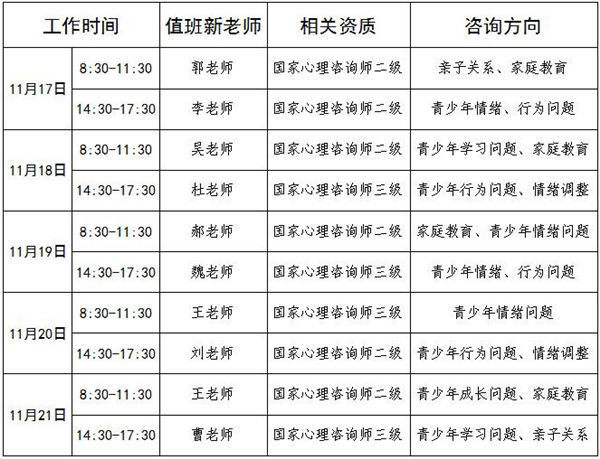 11.17-11.21日公益值班图