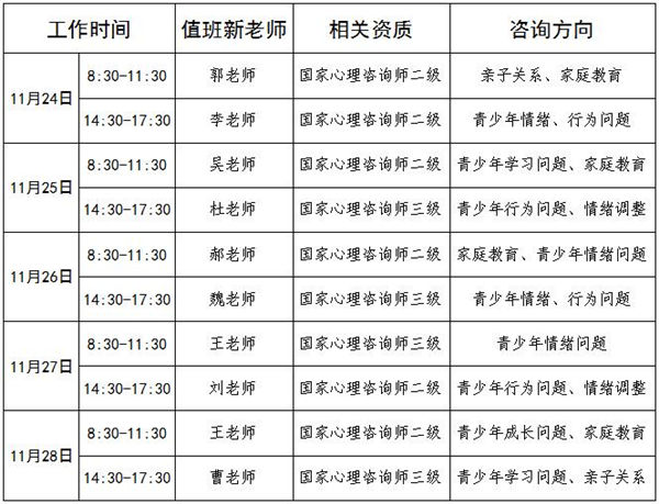 11.24-11.28日公益值班图