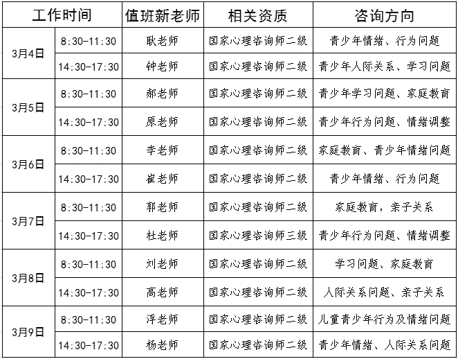 公益值班图